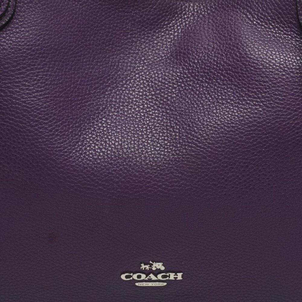 Coach Edie 28 Purple Leather Tote - Picture 5 of 7